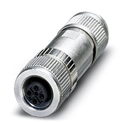SACC-M12FSD-4Q SH    Bus system connector, socket, straight, 4-pos., M12 shielded, D-coded, QUICKON