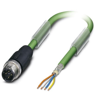 NBC-M12MSD/ 2,0-93B CMC    Bus system cable, PROFINET, 4-pos., green PVC, shielded, straight M12 D-c