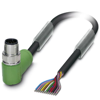 SAC-12P-MR/ 5,0-PUR SCO    Sensor/actuator cable, 12-pos., PUR halogen-free black, angled M12 SPEEDC