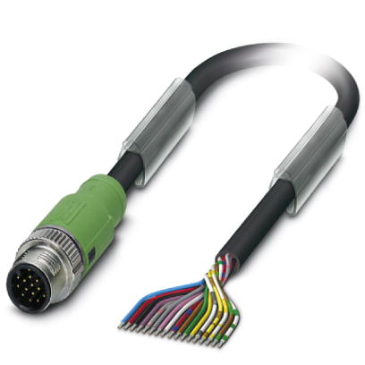 SAC-17P-MS/ 1,5-PUR SCO    Sensor/actuator cable, 17-pos., PUR halogen-free black, straight M12 SPEE
