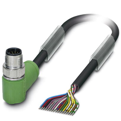 SAC-17P-MR/ 1,5-PUR SCO    Sensor/actuator cable, 17-pos., PUR halogen-free black, angled M12 SPEEDC