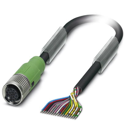 SAC-17P- 1,5-PUR/FS SCO    Sensor/actuator cable, 17-pos., PUR halogen-free black, straight M12 SPEE