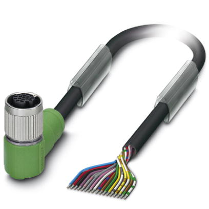 SAC-17P- 1,5-PUR/FR SCO    Sensor/actuator cable, 17-pos., PUR halogen-free black, angled M12 SPEEDC