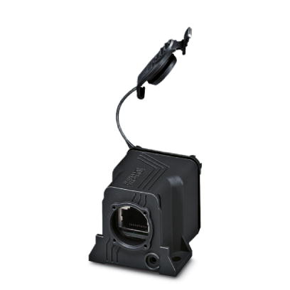 VS-08-KU-IP67-BK    RJ45 coupling, IP67, CAT5e, with protective cover, color: black