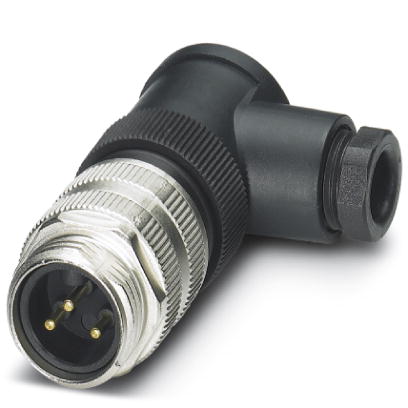 SACC-MINMR-3CON-PG 9    Sensor/actuator connector, male, angled, 3-pos., 7/8", screw connection, met