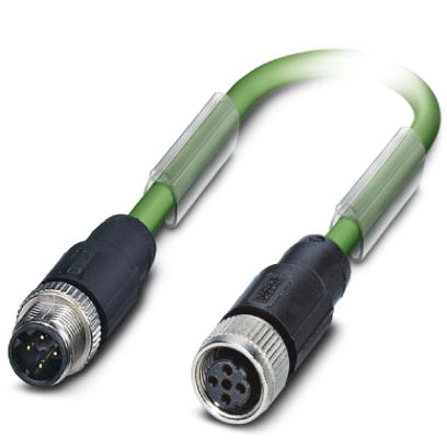 NBC-M12MSD/ 5,0-93B/M12FSD CMC    Bus system cable, PROFINET, 4-pos., PVC green, shielded, straight