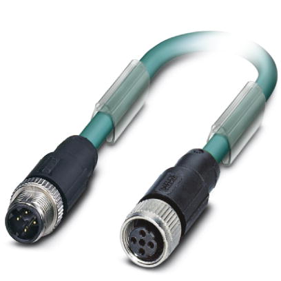 SAC-4P-M12MSD/ 1,0-931/M12FSD    Bus system cable, ETHERNET, 4-pos., PUR halogen-free blue, shielded
