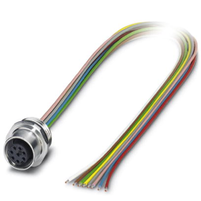 SACC-E-M12FS-8CON-PG 9/0,5 VA    Sensor/actuator flush-type socket, 8-pos., M12, front/screw mountin