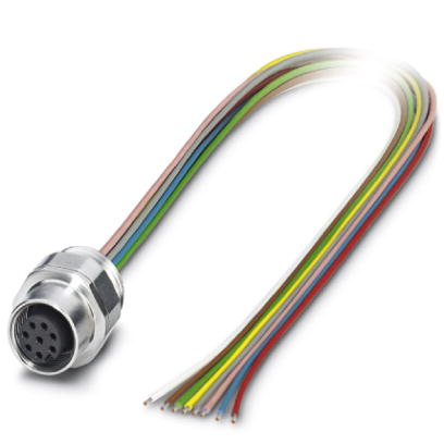 SACC-EC-M12FS-8CON-PG 9/0,5 VA    Sensor/actuator flush-type socket, 8-pos., M12, front/screw mounti