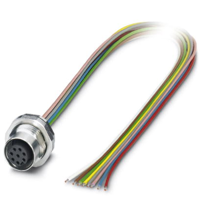 SACC-DSI-M12FS-8CON-PG9/0,5 VA    Sensor/Actuator flush-type socket, 8-pos., M12, A-coded, rear/scre