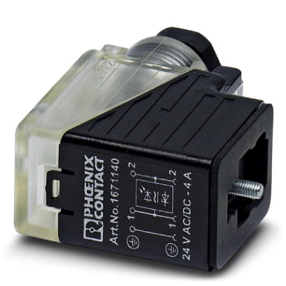 SACC-V-3CON-PG9/BI-1L-S    Valve connector, 3-pos., type BI, 1 LED, with protective circuit, screw c
