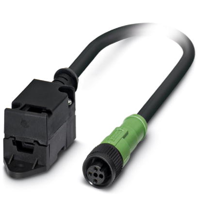 SAC-2P-ASIFK/ 5,0-PUR/M12FS P    Bus system cable, AS-Interface, 2-pos., PUR/PVC black, AS-i flat-ri