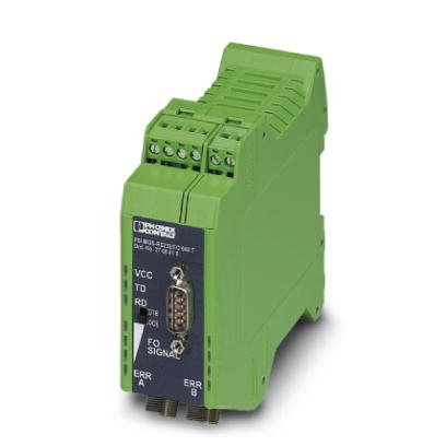 PSI-MOS-RS232/FO 660 T    FO converter with integrated optical diagnosis, alarm contact, for RS-232 interfaces up to 115.2 Kbit/s, T-coupler with two