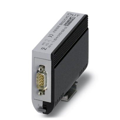 DT-UFB-V24/S-9-SB    Attachment plug with surge protection for V.24 interface. Connection: D-SUB-9 plug/socket, installation in lines