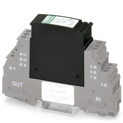 PT 1X2-48DC-ST    Protective plug PT with protective circuit for a 2-wire floating signal circuit. Nominal voltage: 48 V DC