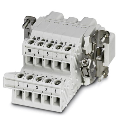 HC-B 10-A-UT-PEL-M    HEAVYCON terminal adapter, male insert, B10 series, 10-pos., right PE connecti