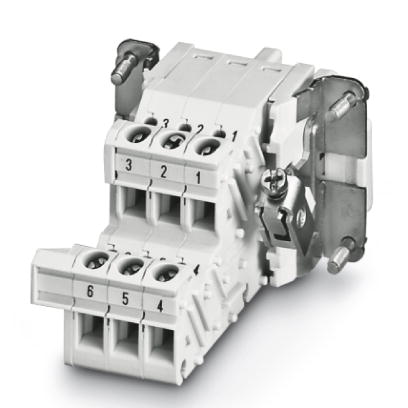 HC-B 6-A-UT-PEL-F    HEAVYCON terminal adapter, female insert, B6 series, 6-pos., right PE connectio