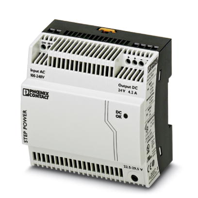 STEP-PS/ 1AC/24DC/4.2    DIN rail power supply unit 24 V DC/4.2 A, primary switched-mode, 1-phase.