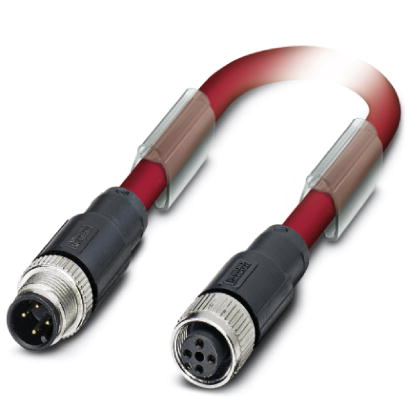 SAC-4P-M12MS/ 0,6-990/M12FS    Bus system cable, CCLink, 4-pos., PVC red, shielded, straight M12 plu