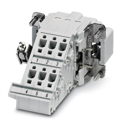 HC-B 6-A-DT-PER-M    HEAVYCON terminal adapter male insert, B6 series, 6-pos., left PE connection fo