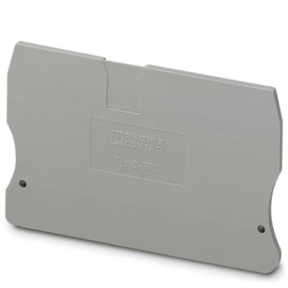 D-ST 10    End cover for modular terminal blocks, Length: 71.5 mm, Width: 2.2 mm, Height: 49.9 mm, Color: gray