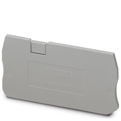 Image D-ST 2,5-TWIN    End cover for modular terminal blocks, Length: 60.5 mm, Width: 2.2 mm, Height: 36.5 mm, Color: gray