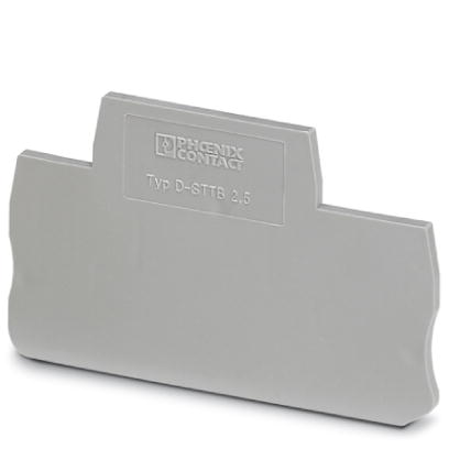 D-STTB 2,5    End cover for modular terminal blocks, Length: 67.5 mm, Width: 2.2 mm, Height: 47.5 mm, Color: gray