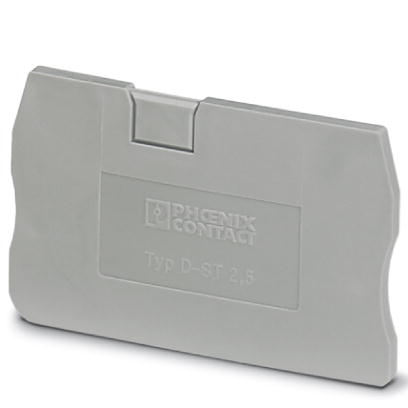 Image D-ST 2,5    End cover for modular terminal blocks, Length: 48.5 mm, Width: 2.2 mm, Height: 36.5 mm, Color: gray
