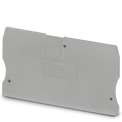 D-ST 16    End cover for modular terminal blocks, Length: 80 mm, Width: 2.2 mm, Height: 51.1 mm, Color: gray