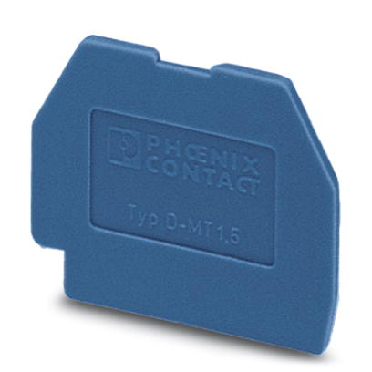 D-MT 1,5 BU    End cover for modular terminal blocks, Length: 22 mm, Width: 1 mm, Color: blue