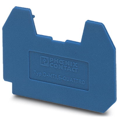 D-MT 1,5-QUATTRO BU    End cover for modular terminal blocks, Length: 33.5 mm, Width: 1 mm, Color: blue