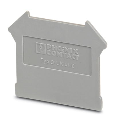 D-UK 4/10    End cover for modular terminal blocks, Length: 42.5 mm, Width: 1.8 mm, Height: 35.9 mm, Color: gray
