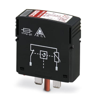 VAL-MS 750/30-ST    Type 2 surge protection plug with a varistor for VAL-MS base element, thermal monitoring, visual fault warning. Design: 750 V AC