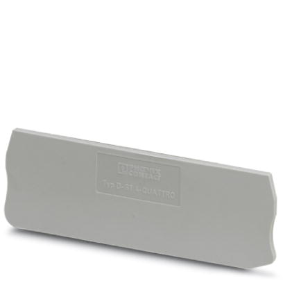 D-ST 4-QUATTRO    End cover for modular terminal blocks, Length: 87 mm, Width: 2.2 mm, Height: 36.5 mm, Color: gray