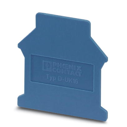 D-UK 16 BU    End cover for modular terminal blocks, Length: 42.5 mm, Width: 1.5 mm, Height: 54 mm, Color: blue