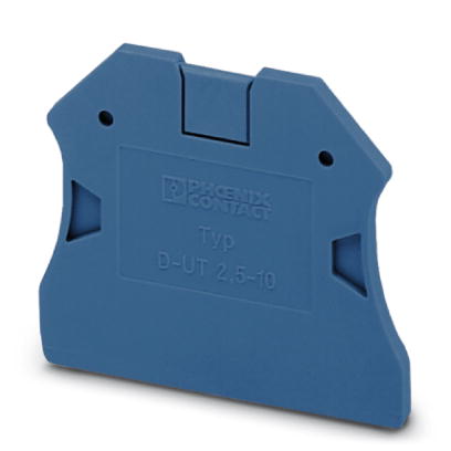D-UT 2,5/10 BU    End cover for modular terminal blocks, Length: 48 mm, Width: 2.2 mm, Height: 48.4 mm, Color: blue