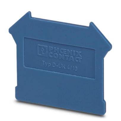D-UK 4/10 BU    End cover for modular terminal blocks, Length: 42.5 mm, Width: 1.8 mm, Height: 47 mm, Color: blue
