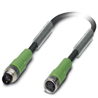 SAC-3P-M 8MS/ 0,5-PUR/4P-M 8FS    Sensor/actuator cable, 3-pos., PUR halogen-free black, straight M8