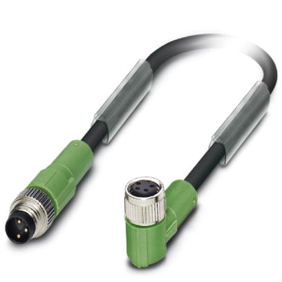SAC-3P-M 8MS/ 5,0-PUR/4P-M 8FR    Sensor/actuator cable, 3-pos., PUR halogen-free black, straight M8