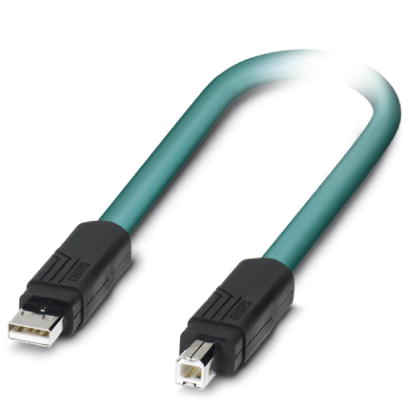 VS-04-2X2X26C7/7-SDA/SDB/1,0    Assembled USB cable, shielded, color: RAL 5021 (water blue), PUR out