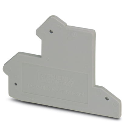D-UKK 3-MSTBVH-5,08    End cover for modular terminal blocks, Length: 56.7 mm, Width: 2.5 mm, Height: 52.3 mm, Color: gray