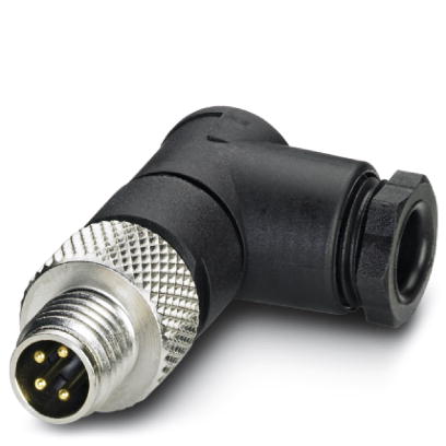 SACC-M 8MR-4CON-M    Sensor/actuator connector, angled, 4-pos., M8, solder connection, cable diamete