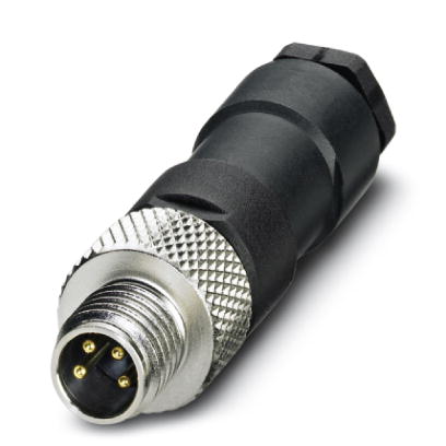 SACC-M 8MS-4CON-M    Sensor/actuator connector, male, straight, 4-pos., M8, solder connection, metal