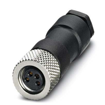 SACC-M 8FS-4CON-M    Sensor/actuator connector, female, straight, 4-pos., M8, solder connection, met