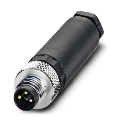 SACC-M 8MS-3CON-M-SW    Sensor/actuator connector, male, straight, 3-pos., M8, screw connection, met