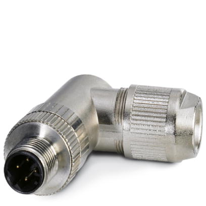 SACC-M12MRD-4Q SH    Bus system connector, connector, angled, 4-pos., M12 shielded, D-coded, QUICKON