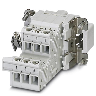 HC-B 6-A-UT-PER-M    HEAVYCON terminal adapter male insert, B6 series, 6-pos., left protective condu