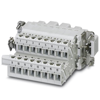 HC-B 16-A-UT-PER-M    HEAVYCON terminal adapter male insert, B16 series, 16-pos., left protective co