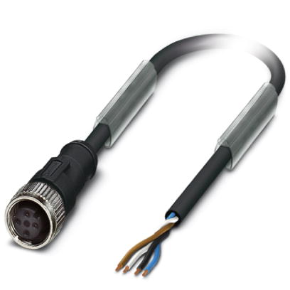 SAC-4P-20,0-PVC/M12FS BK    Sensor/actuator cable, straight female connector M12, 4-pos., cable leng