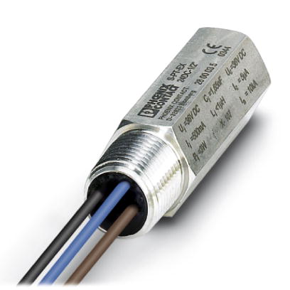 S-PT-EX-24DC-1/2"    Two-level surge protection for one floating signal circuit in screw-on module with IP67 degree of protection for sensor heads, co